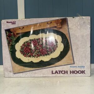 Caron WonderArt Latch Hook Rug Kit Country Garden Roses 34 x 50 New 4495